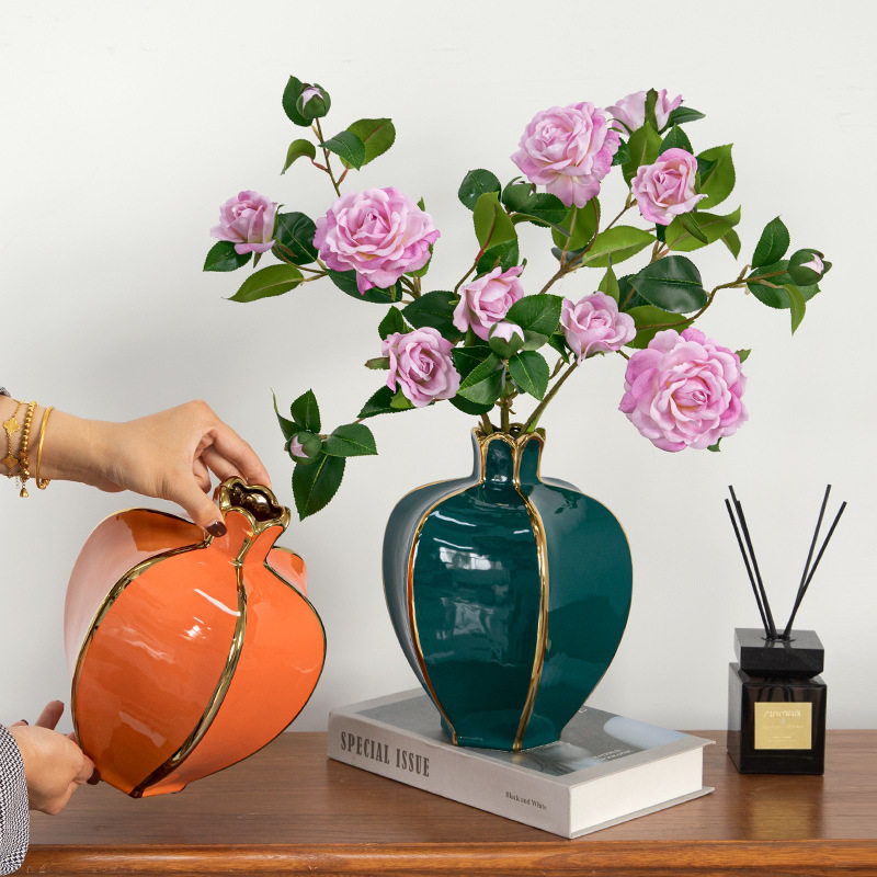 视远镏金陶瓷花瓶高级感轻奢插花摆件现代风客厅餐桌洋兰装饰花器,标准件/零部件/工业耗材,其他管件,淘宝优惠券,粉丝福利购,淘宝优惠卷