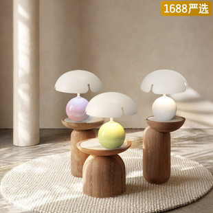 【严选】台灯氛围感奶油风蘑菇陶瓷装饰台灯少女高级感公主风