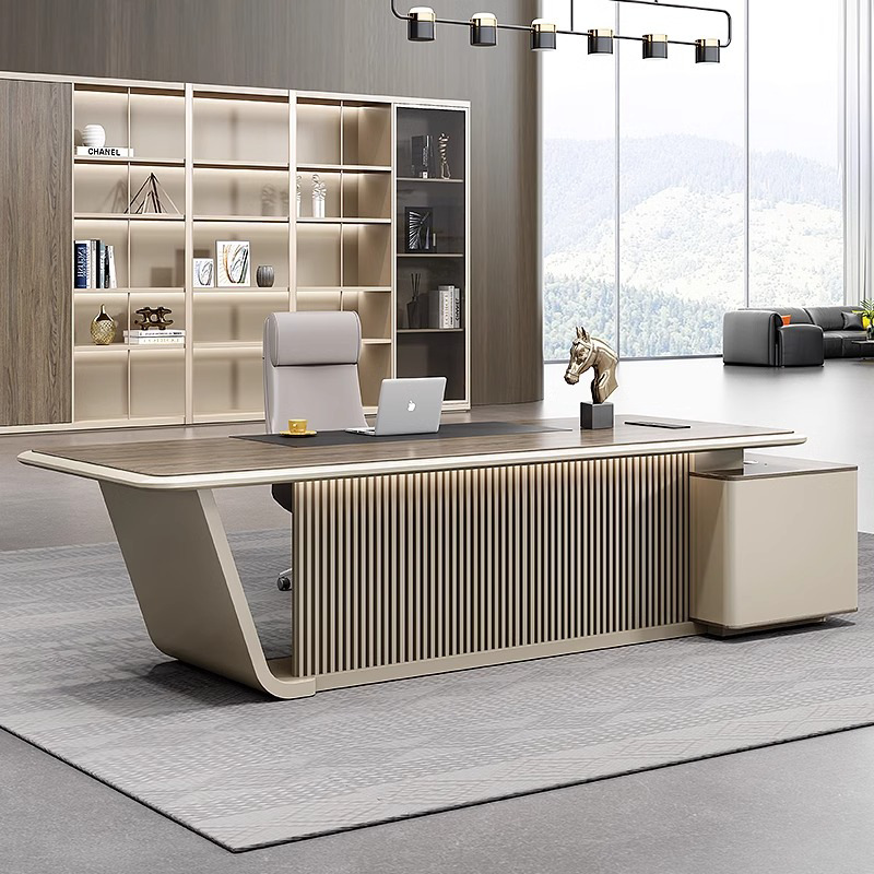现代轻奢老板办公桌简约老板桌经理主管女领导CEO办公室桌椅组合