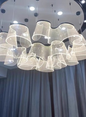 酒店宴会厅吊灯售楼部亚克力异形沙盘大堂会所餐厅包间包房雅间灯