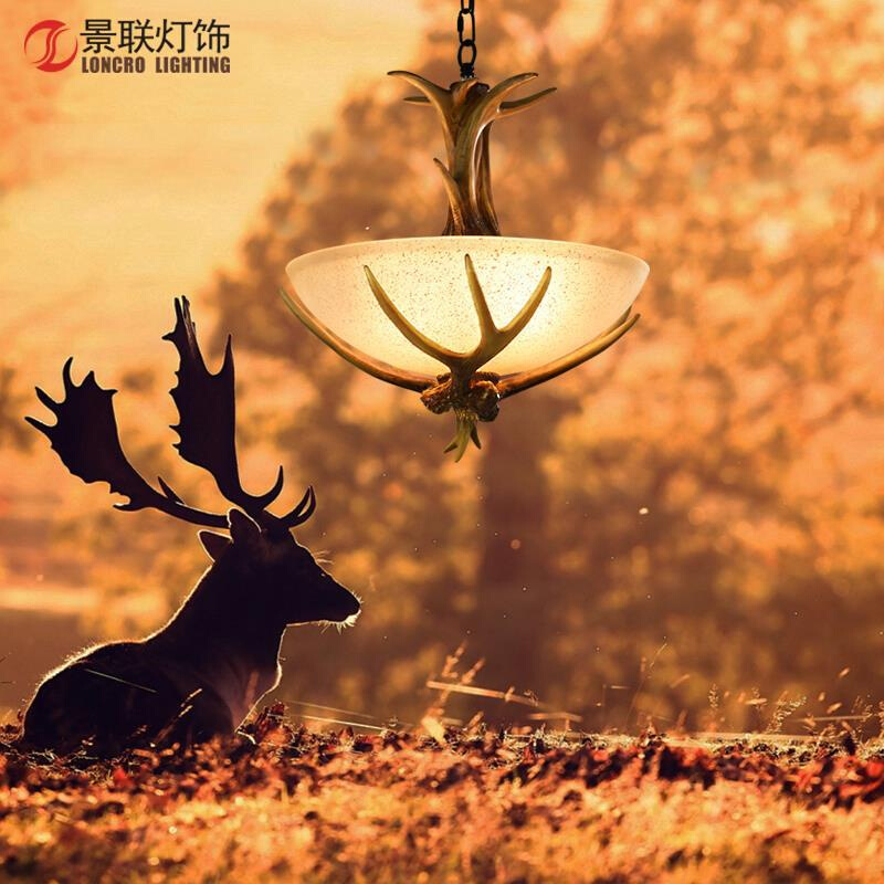 【批发】创意鹿角吊灯过道美式乡村客厅鹿角灯具简欧餐厅卧室单头