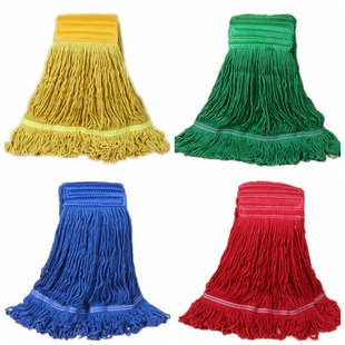 红色黄色蓝色紫色绿色棉纱拖把头 地拖墩布头500克棉线排拖布头子