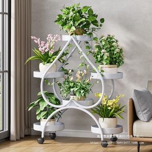 花架子客厅落地式 轻奢花盆托架放绿萝 置物架阳台铁艺层架2025新款