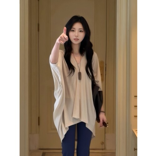 蝙蝠袖针织衫女新款松弛感