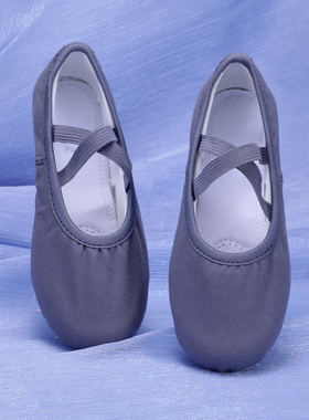 丹醒06莫兰迪蓝色免系带帆布舞蹈鞋男女可用舞蹈鞋软底儿童跳舞鞋