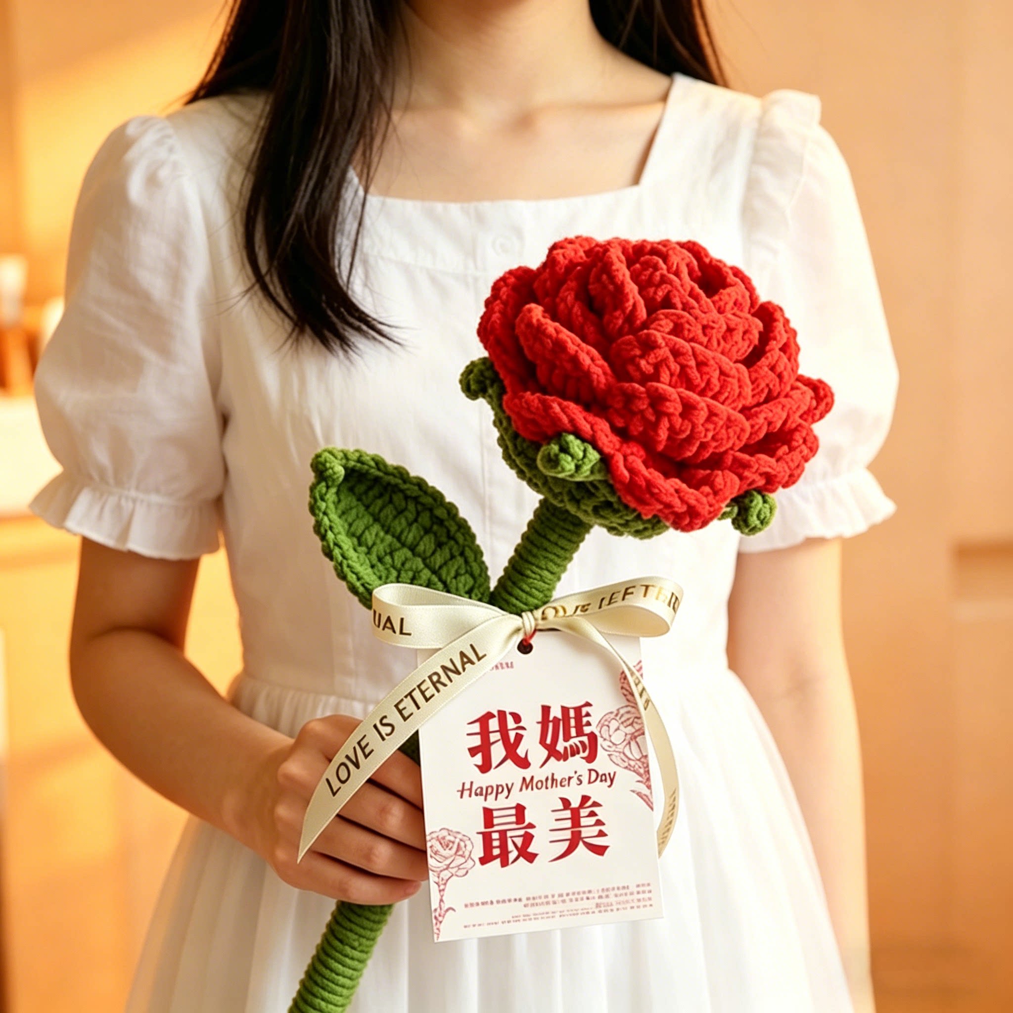 母亲节巨大号仿真玫瑰花束礼袋