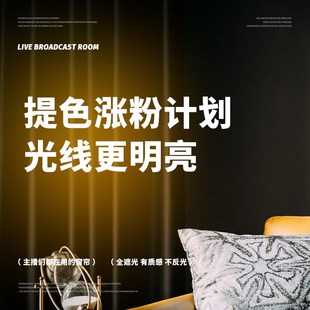 魔术贴免打孔氛围感黑色背景帘布 直播背景窗帘高级感遮光2024新款