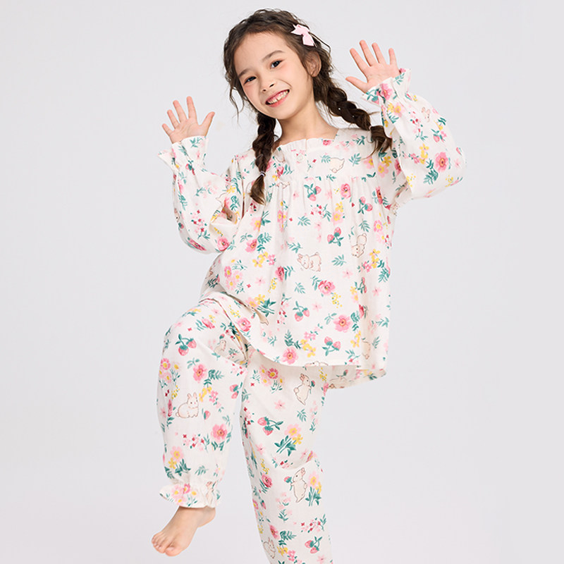 小兔夏季薄款纯棉女童睡衣透气公主儿童女孩宝宝春秋款大童家居服,童装/婴儿装/亲子装,家居服套装,淘宝优惠券,粉丝福利购,淘宝优惠卷