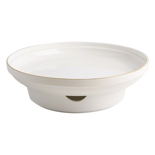 剁椒鱼头大盘鸡专用盘子蜡烛加热炉酒店金边餐具保温菜盘超大深盘