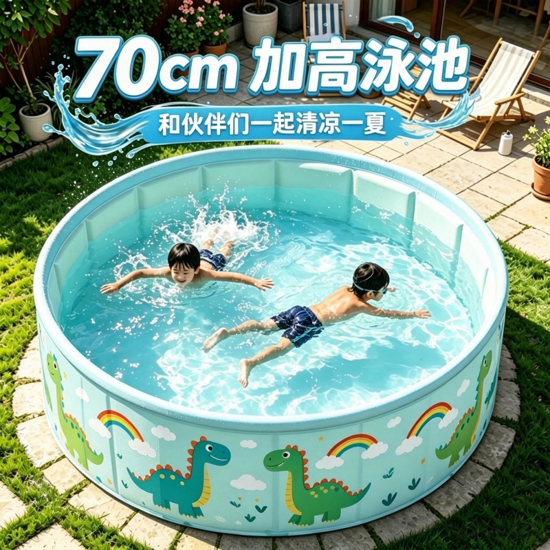 畅杰70cm加高免充气圆形儿童泳池图片