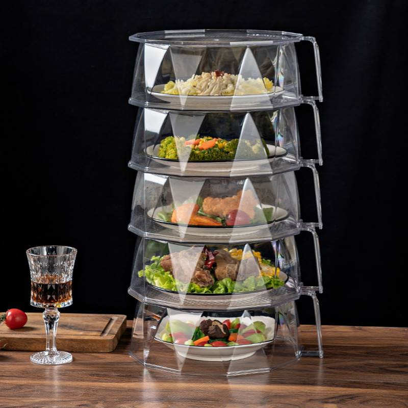 厨房透明盖菜罩家用防蚊虫饭菜食物罩多层可叠加防尘保温菜罩批发