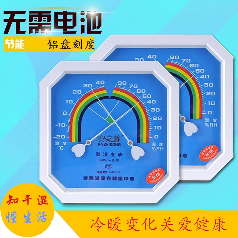 安之栋GJWS-B2型温湿表八角指针式仓库实验室工业室内温湿度计
