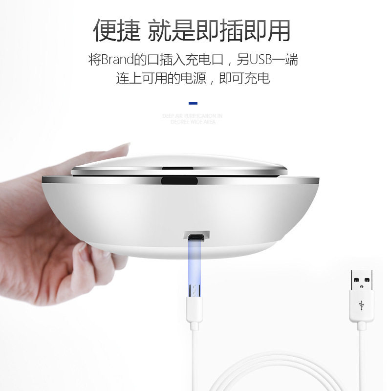 新款车载香薰空气净化器 USB车载电器负离子净化器汽车氧吧工厂