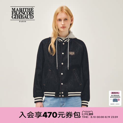 MARITHE插肩袖牛仔学院风夹克