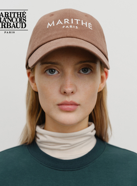 MARITHE常规LOGO磨毛鸭舌帽 潮流男女同款情侣刺绣加深棒球帽25秋