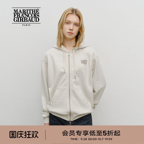 MARITHE经典LOGO拉链连帽卫衣