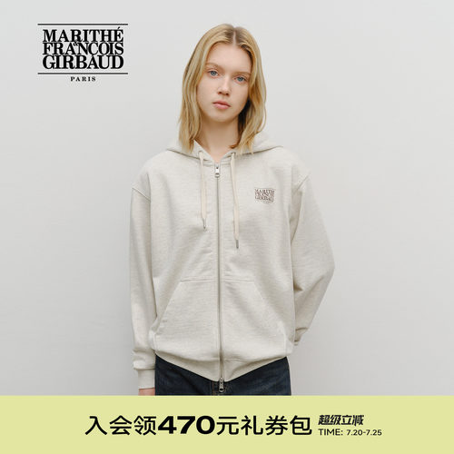 MARITHE经典LOGO拉链连帽卫衣
