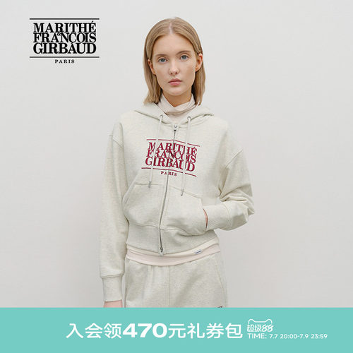 女士经典LOGO拉链连帽卫衣