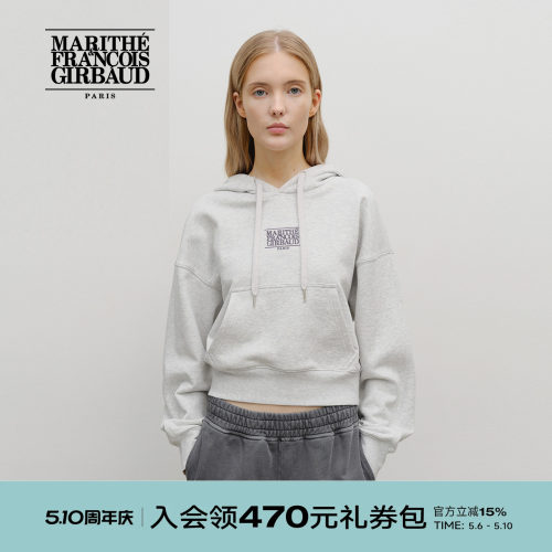 MARITHE女士经典小LOGO连帽卫衣