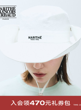 MARITHE抽绳渔夫帽 潮流男女同款情侣款LOGO可拆卸抽绳25年秋韩系