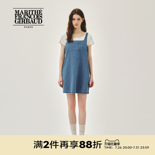 MARITHE女士牛仔无袖连衣裙