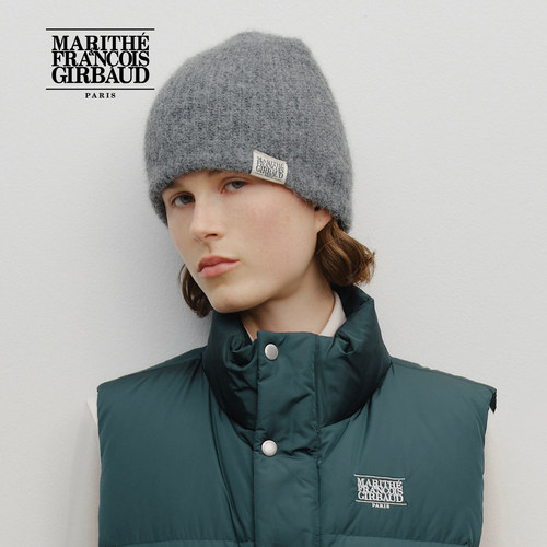 MARITHE经典LOGO拉毛毛线帽