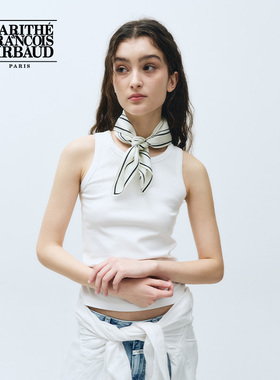 MARITHE女士U领背心潮流修身吊带LOGO刺绣短款上衣2025年春秋韩系
