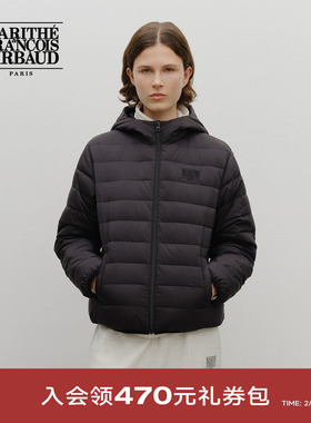 MARITHE经典LOGO连帽轻薄排骨羽绒服 男女同款刺绣上衣2025年秋冬