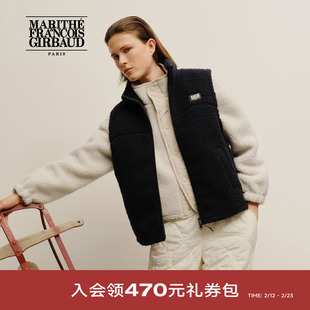 MARITHE抓绒马甲 情侣男女同款保暖舒适双向拉链上衣25年秋冬韩系