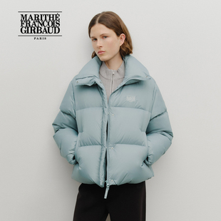 MARITHE女士宽领羽绒服 LOGO刺绣外套2025年秋冬 高领防风保暖经典