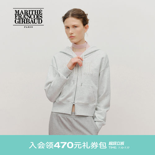 MARITHE女士蕾丝贴布拉链卫衣