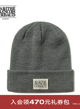 MARITHE经典LOGO毛线帽 情侣男女同款舒适翻边无檐帽25年秋冬韩系