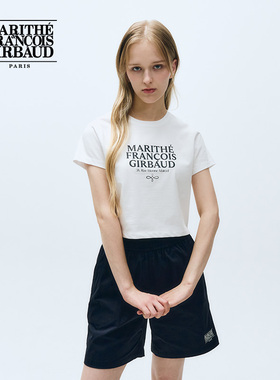 MARITHE运动系列短袖T恤潮流女士休闲简约短款舒适上衣25年夏韩系