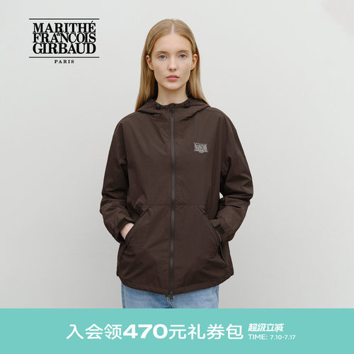 MARITHE经典LOGO连帽防风夹克