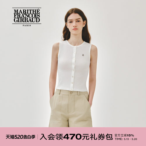 MARITHE女士纽扣无袖上衣