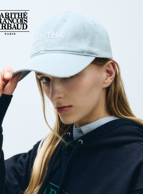 MARITHE牛仔水洗LOGO棒球帽 男女同款情侣款刺绣鸭舌帽2025年秋冬