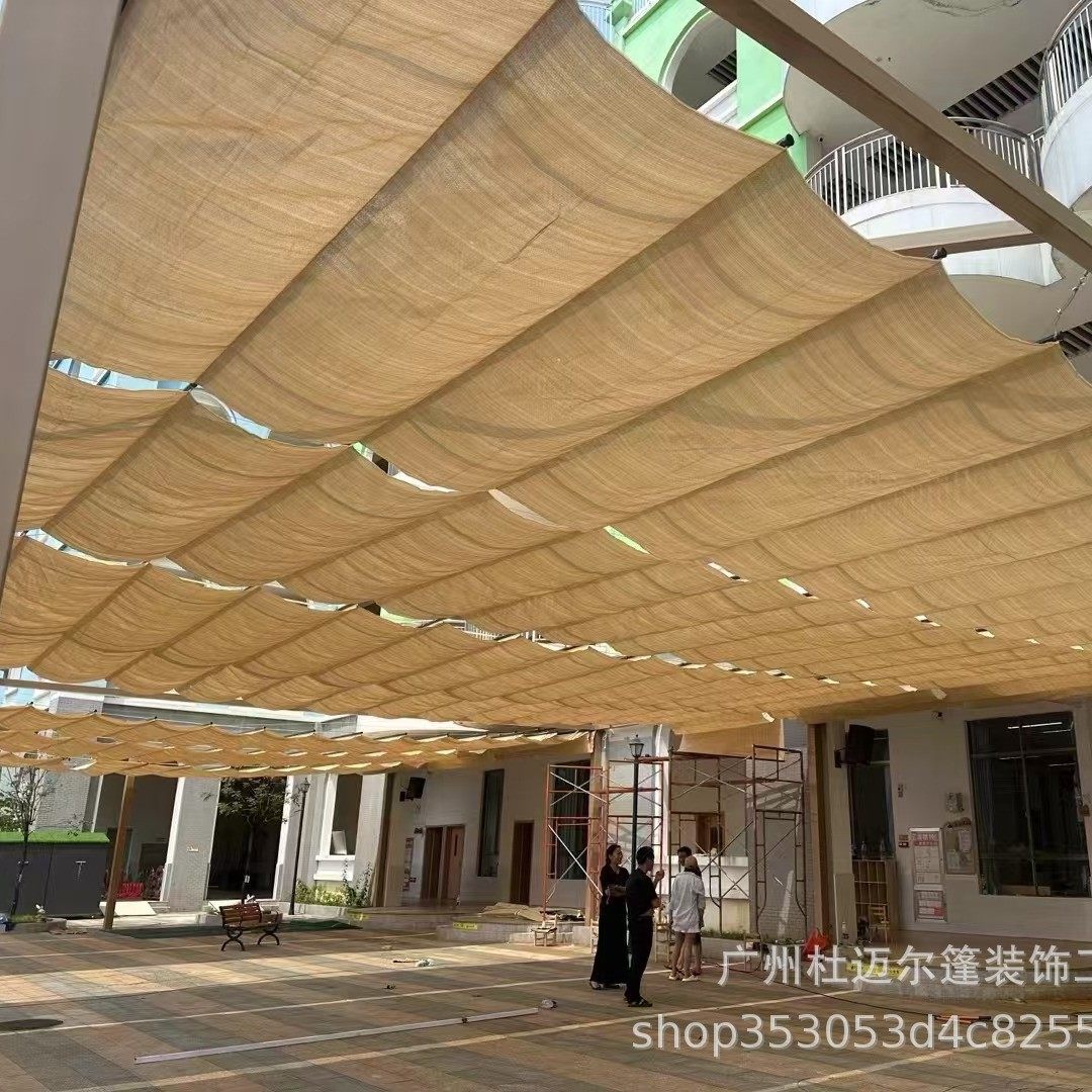 遮阳篷天幕伸缩式折叠遮雨棚户外庭院阳台幼儿园防晒布可 DZ,橡塑材料及制品,其他塑料制品,淘宝优惠券,粉丝福利购,淘宝优惠卷