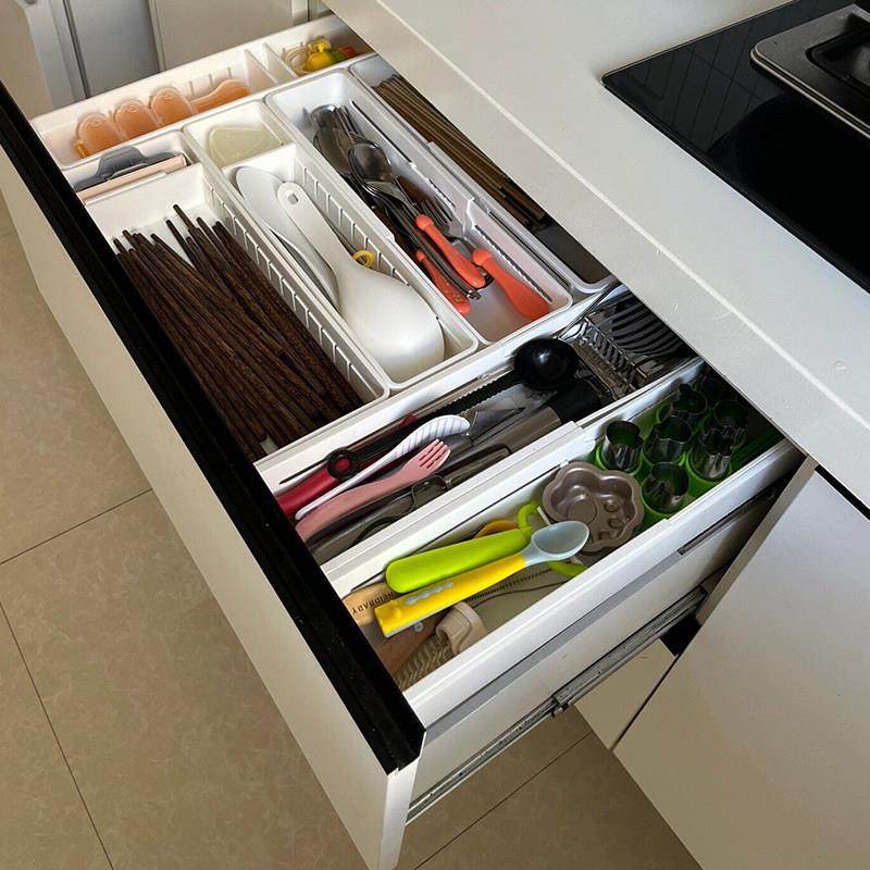 克力托滑轨薄抽屉自制拉篮餐收纳盒具抽中抽隔板橱柜改造亚定盘制