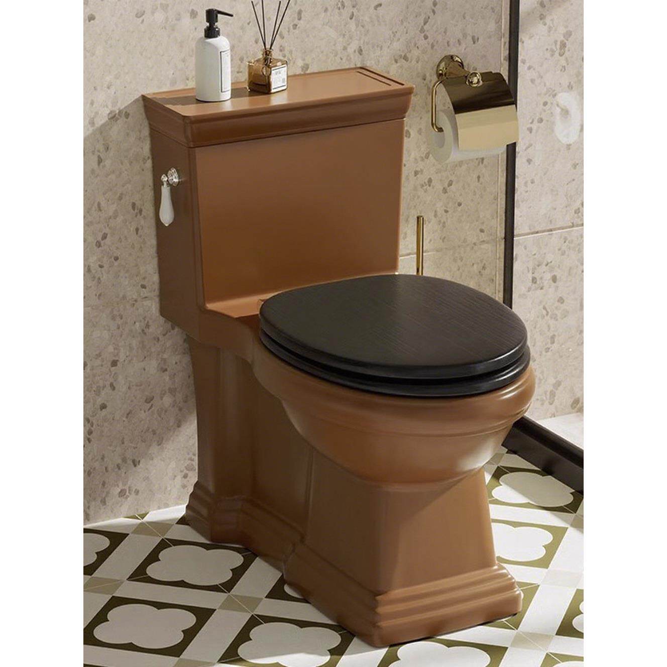 德国萨维思法式覆古焦糖棕色马桶家用个性创意美式彩色普通坐便器