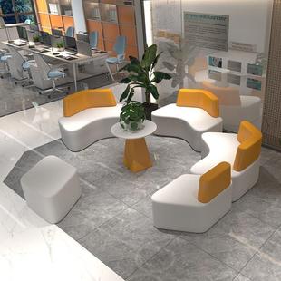 创人意异形办构公休闲休区培训机美容院弧形接待洽谈客沙息发组合