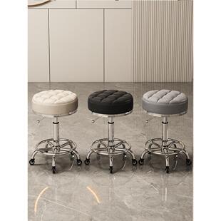 美容美发凳子滑轮旋转升降廊大工凳美甲圆子凳理发店转椅发专凳用