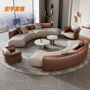 形异型沙休息区沙发台球馆大厅美容区院酒店会所大堂接待弧发组合