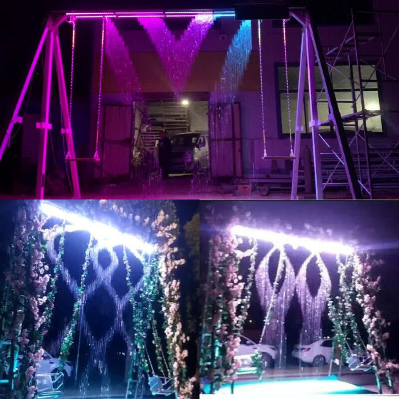 网红打卡水幕秋千雨幕秋千瀑布水帘网红音乐水帘秋千厂家直销