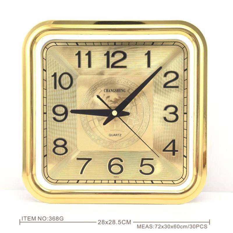 塑料金箔钟面静音挂钟客厅简约现代家用挂墙挂表卧室创意挂钟