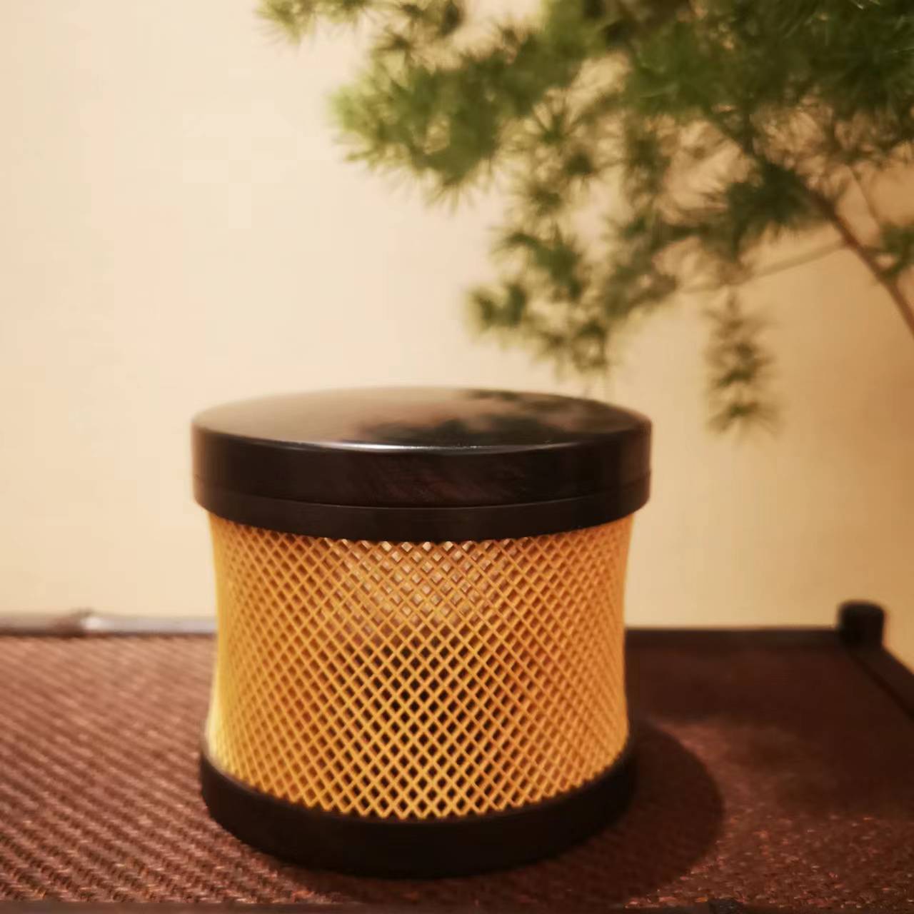 精工老竹丝镶嵌榫卯结构蛉虫盒子蝈蝈笼竹制便携竹笼子蛉房过笼