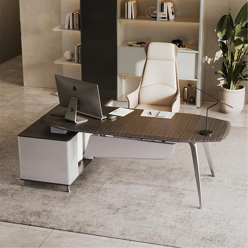 办公桌老板桌简约现代总裁桌办公室家具广东轻奢经理大班台主管桌