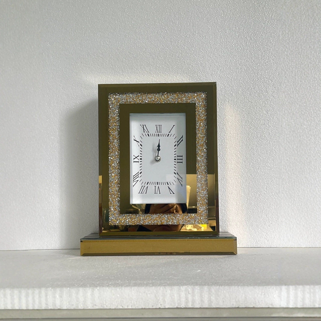 时钟小座钟轻奢镜面玻璃时钟碎钻家具钟表现代简约多功能,模玩/动漫/周边/娃圈三坑/桌游,文化/体育周边,淘宝优惠券,粉丝福利购,淘宝优惠卷