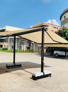 双开雨篷户外遮阳棚伸缩蓬汽车雨棚庭院露台商业街茶馆餐厅蝴蝶蓬