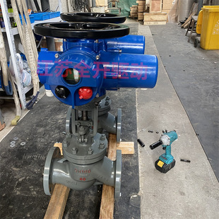 25C J941H DN350 高温高压蒸汽水流截止阀 AC380V电动法兰截止阀