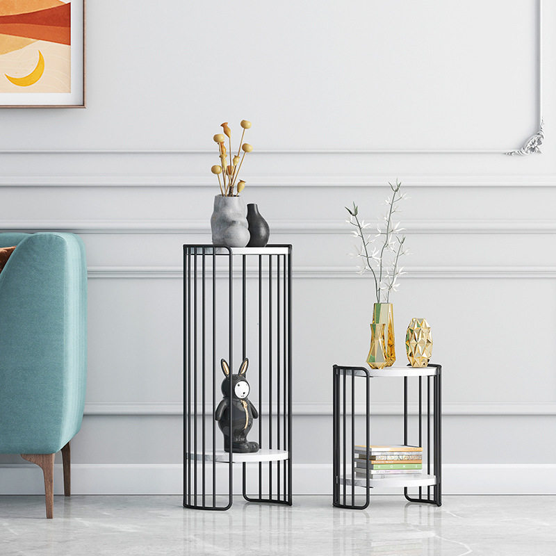 轻奢风花架电视柜旁边落地摆件客厅大理石花几花架子欧式铁艺阳台,收纳整理,其他收纳,淘宝优惠券,粉丝福利购,淘宝优惠卷